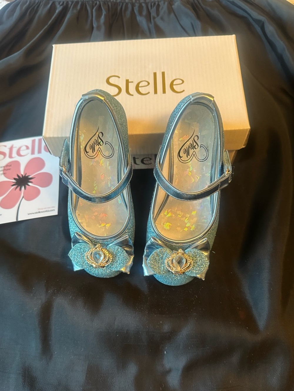 Stelle Girls Dress Play Sparkly Elsa Shoes Size 10 - Picture 5 of 16